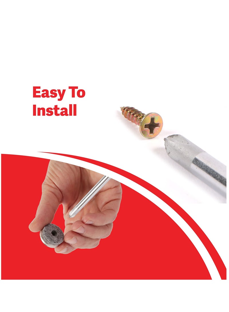 Captaintech Furniture Felt Pads 22MM Diameter Felt Pads for Furniture Feet 5MM Thick Chair Leg Floor Protectors Furniture Pads with Easy Screw Installation are Ideal Floor Protector Pads - Image 4