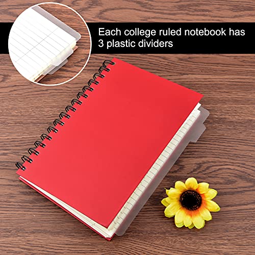 Coopay 4 Pack A5 Hardcover Spiral Notebook College Ruled Notebooks Journal Diary Planner Lined Notebook with Removable dividers for School Office Business Supplies, 8.3 x 5.5 inch - Image 4