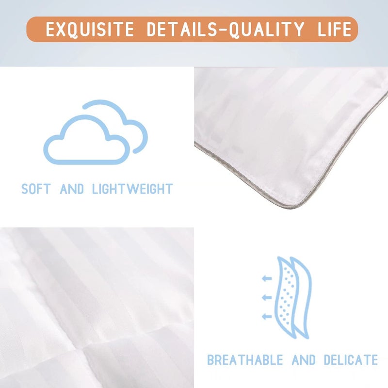 ZPECC Kids Toddler Blanket - 39" x 47" Comforter for Boy and Girls,Child Quilt for Crib Bed, Stroller, Cot, Daycare, Travel, White Stripe - Image 2