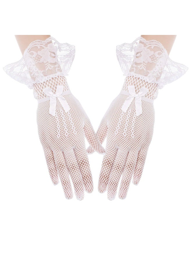 Women Lace Gloves Elegant Short Gloves Summer Gloves for Wedding Dinner Parties - Image 1