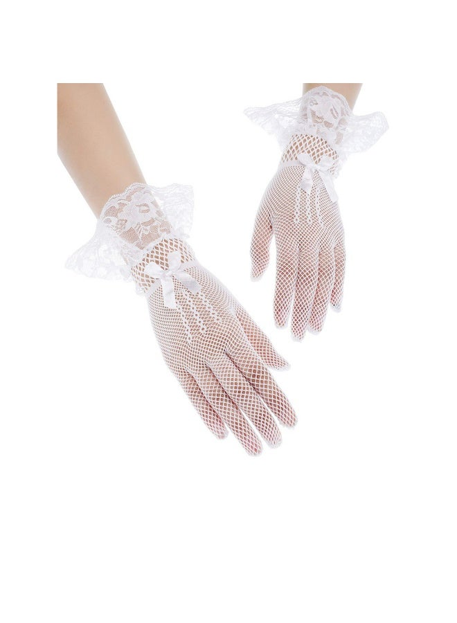 Women Lace Gloves Elegant Short Gloves Summer Gloves for Wedding Dinner Parties - Image 3