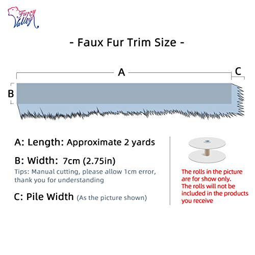 Furryvalley Faux Fur Trim Raccon Fox Fur Ribbon Craft Furry Stripe for Slippers Slides Fringe 2 Yards (Coffee) - Image 5