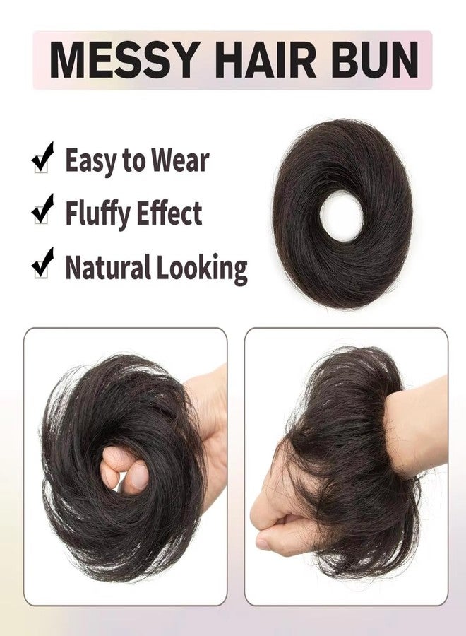 ريتزكارت كعكة شعر فوضوية من شعر بشري من ريتزكارت، ربطة شعر مطاطية ناعمة، كعكة شعر مطاطية ناعمة ومستقيمة للنساء والفتيات (#2 (30)) - Image 2