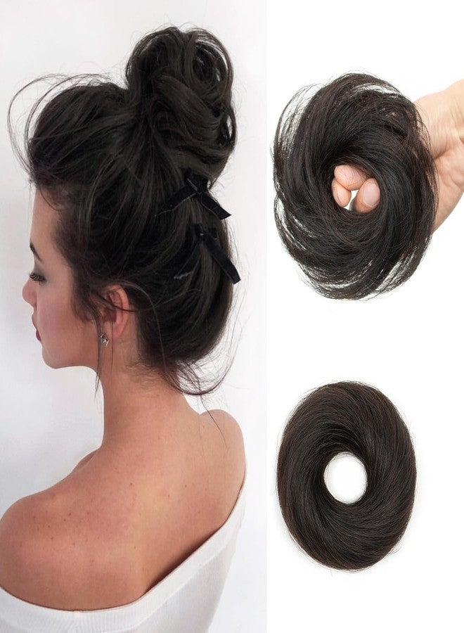 ريتزكارت كعكة شعر فوضوية من شعر بشري من ريتزكارت، ربطة شعر مطاطية ناعمة، كعكة شعر مطاطية ناعمة ومستقيمة للنساء والفتيات (#2 (30)) - Image 1