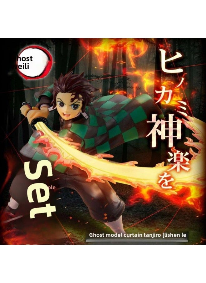 null - Ghost Extinguishing Blade Fire God Le Tanzhi Lang Handmade Animation Peripheral Model Desktop Chassis Ornaments Gift Collection-Color:Thunder Breath Goodness-17cm [including Special Effects] - Image 1