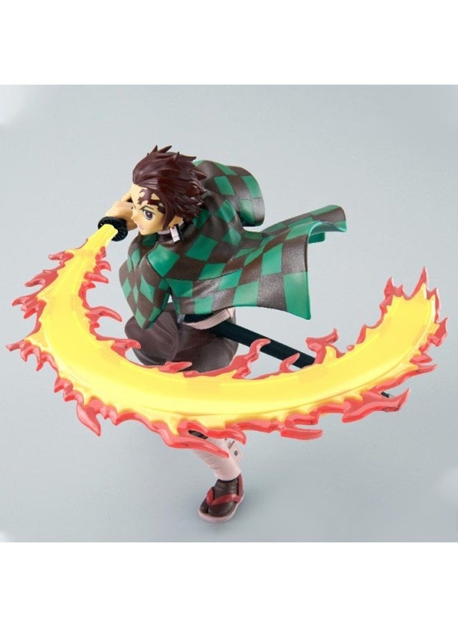 null - Ghost Extinguishing Blade Fire God Le Tanzhi Lang Handmade Animation Peripheral Model Desktop Chassis Ornaments Gift Collection-Color:Thunder Breath Goodness-17cm [including Special Effects] - Image 1