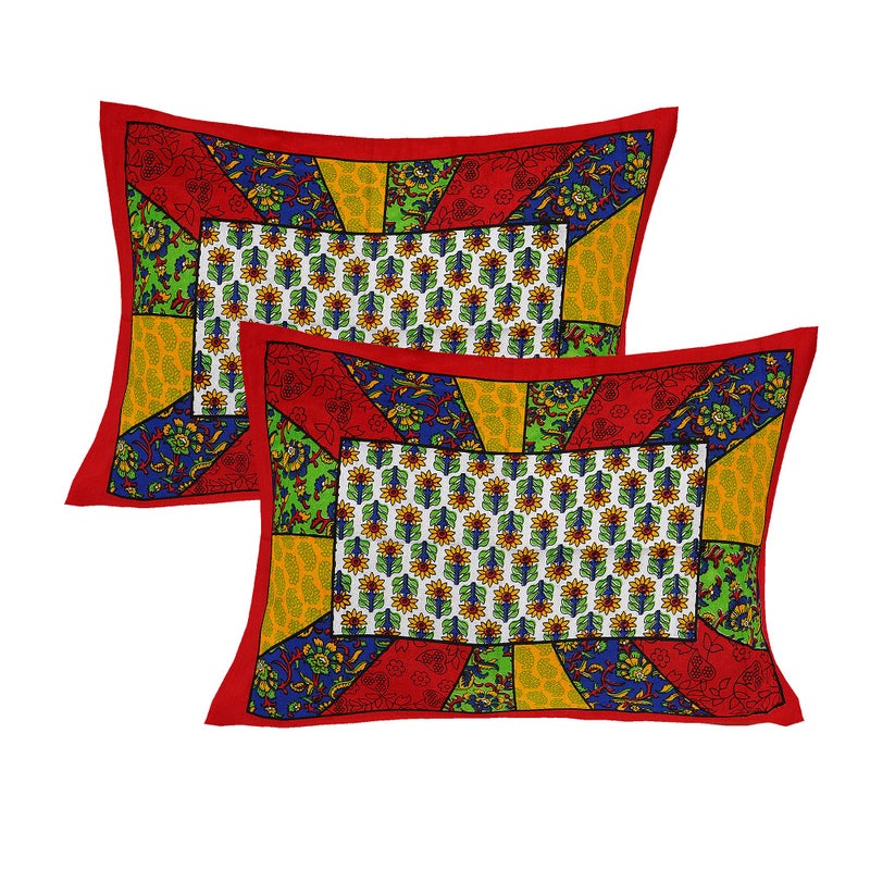 BedZone Cotton Rajasthani Jaipuri Traditional King Size Double Bed bedsheet Pure Cotton King Size bedsheets with 2 Pillow Covers - Image 5
