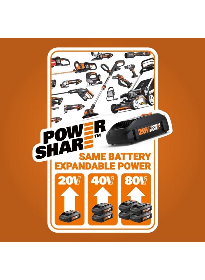 ووركس مسدس الغراء الساخن كامل الحجم بقوة 20 فولت من Power Share Wx045L.9- (أداة فقط)  - Image 2