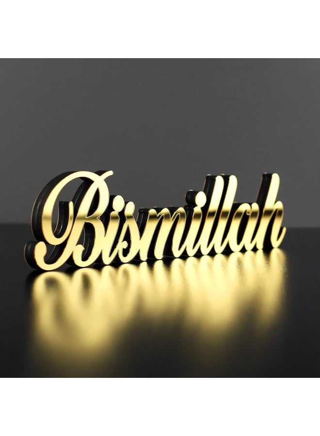 TPGP Bismillah Gold | Home Decor or Islamic Decor for Table or Shelves | Home Decorations for Ramadan Gifts | Eid Decorations | Islamic Ramadan Gift | Islamic Table Decor - Image 1