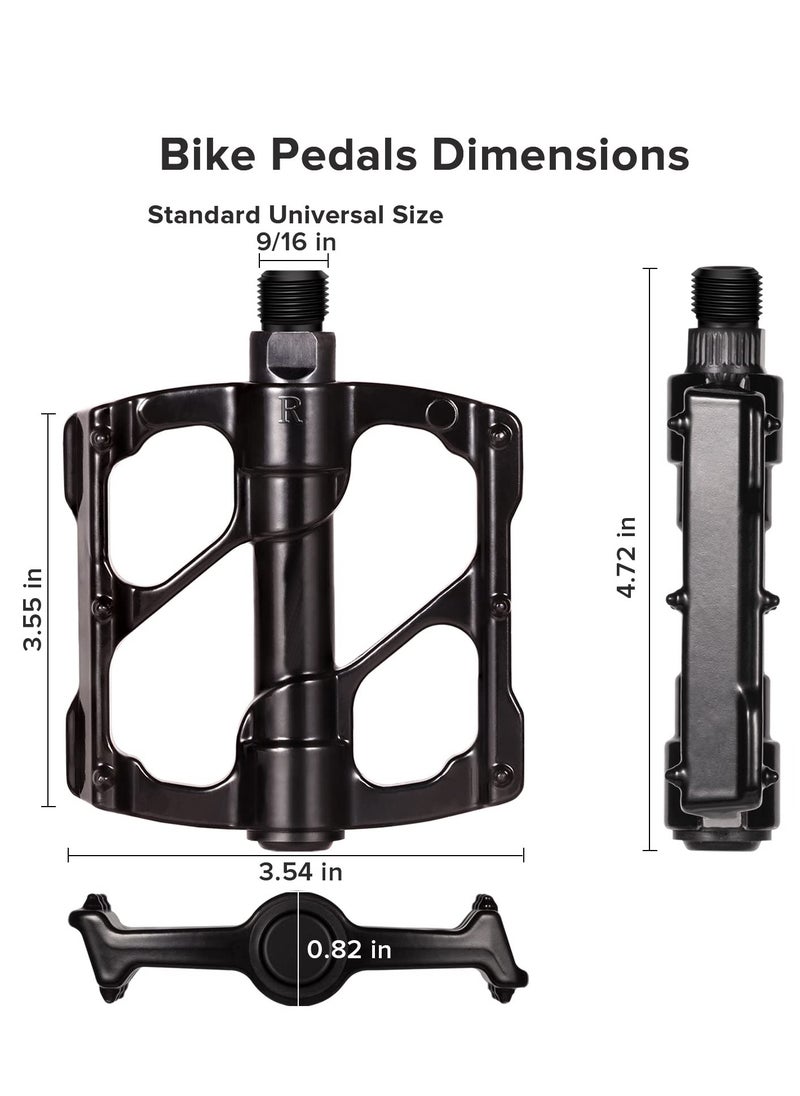 Excefore Bike Pedals, Aluminum Alloy Bicycle Pedals, Mountain Bike Pedal with Removable Anti-Skid Nails, Universal Aluminum Alloy Platform Pedal for Travel Cycle-Cross Bikes, 9/16inch  - Image 3