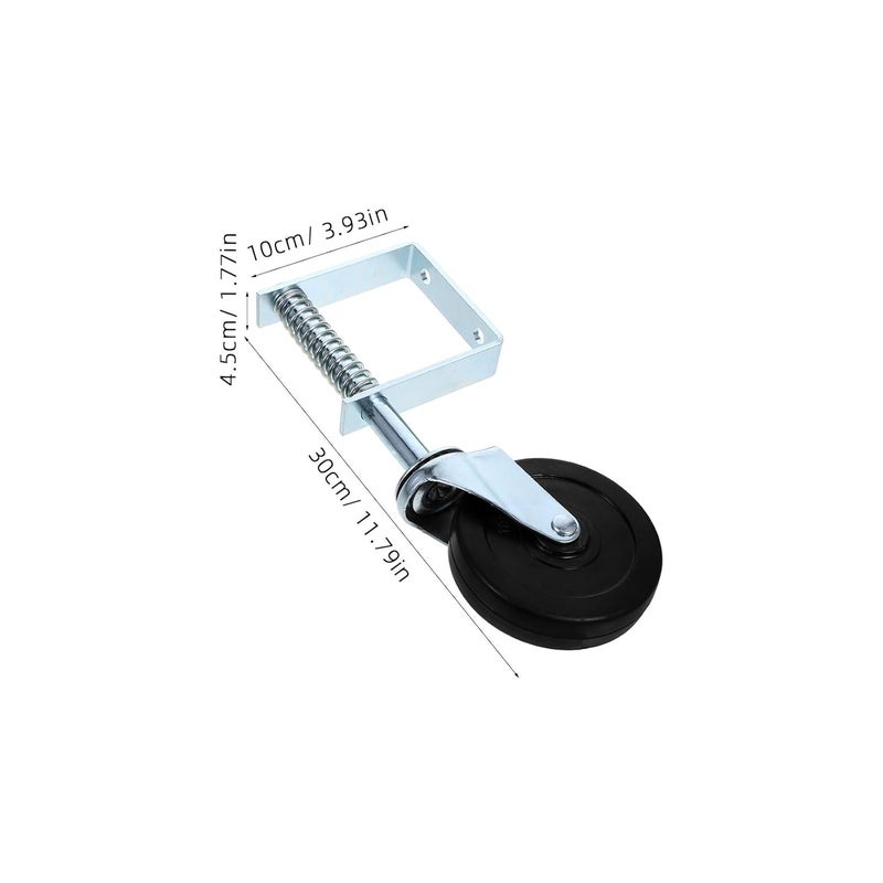 Garneck Heavy Duty Yard Gate Support Caster 4-inch Zinc-Plated Spring-Loaded Silent Gate Foot Wheel with Shock Absorption - Image 2