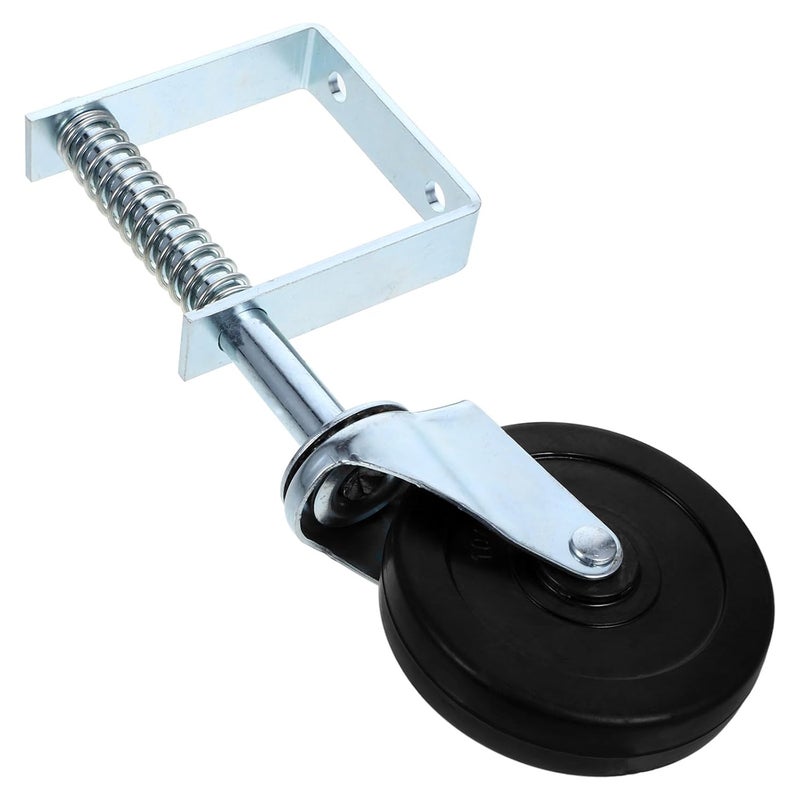 Garneck Heavy Duty Yard Gate Support Caster 4-inch Zinc-Plated Spring-Loaded Silent Gate Foot Wheel with Shock Absorption - Image 1