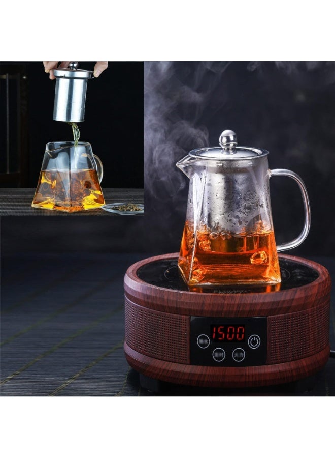 Spaceshoop Glass Tea Pot with Strainer Glass Pot Loose Leaf and Fruit Tea Scented Tea 750ml Stovetop & Microwave Safe  Ideal for Meetings and Blemish Free - Image 5