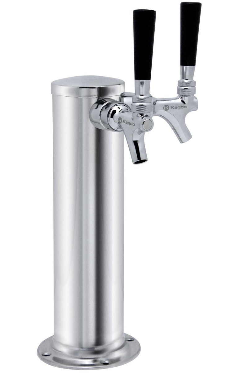 Kegco KC D4743DT-Ss Double Tap Stainless Steel Draft Beer Kegerator Tower, 3" Diameter - Image 2