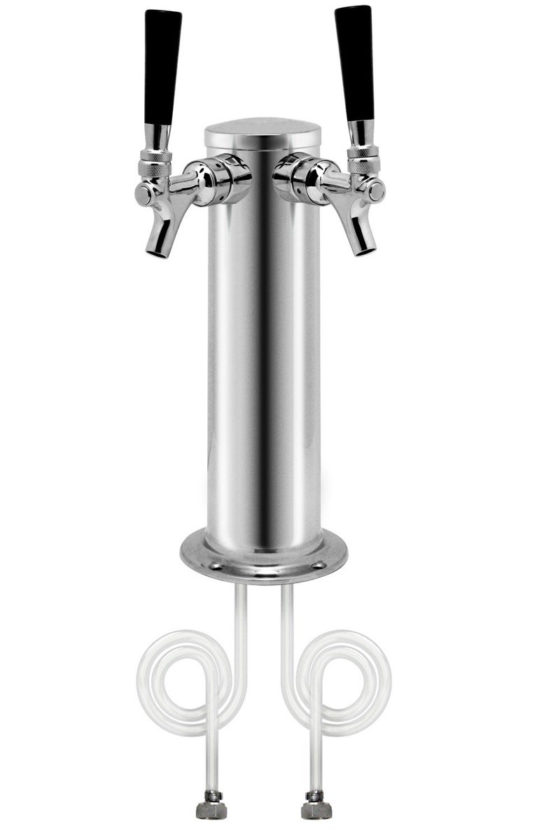Kegco KC D4743DT-Ss Double Tap Stainless Steel Draft Beer Kegerator Tower, 3" Diameter - Image 3