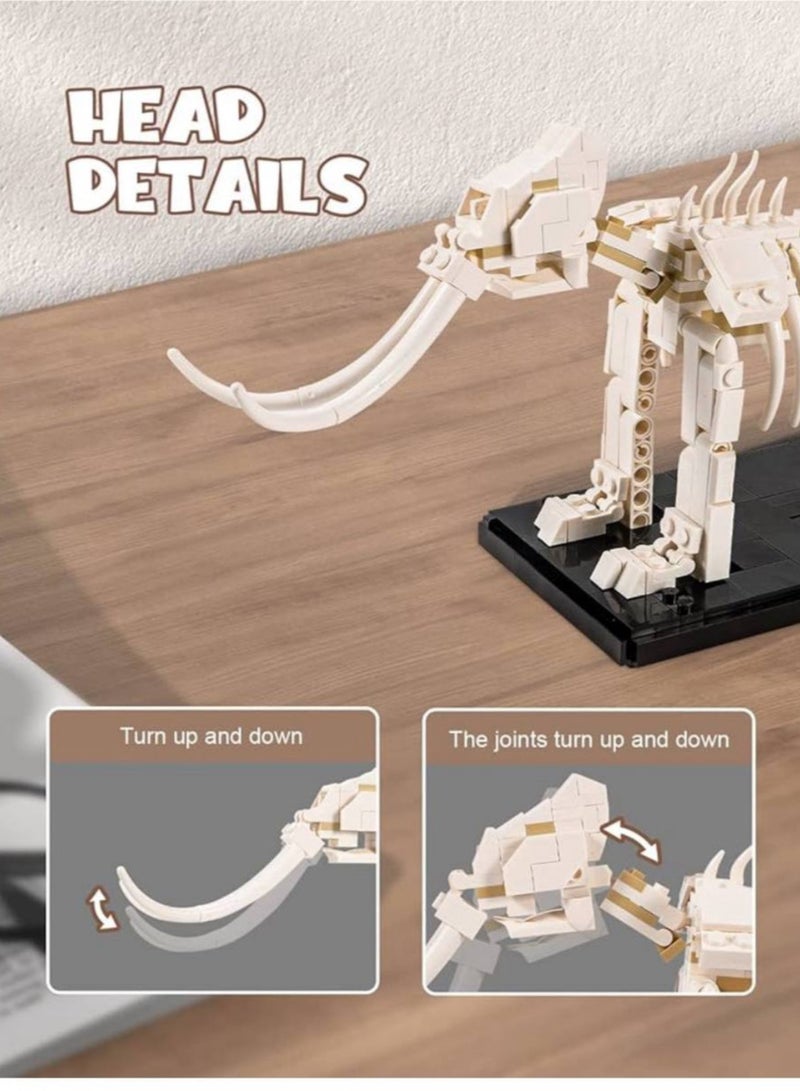 لعبة مكعبات بناء ماموث - مجسم رائع لعظام ماموث مكون من 406 قطعة! تحدي ممتع لبناء هيكل فريد يضيف لمسة ديكور مميزة لغرفتك أو مكتبك. مثالية لمحبي البناء والألغاز. - Image 3
