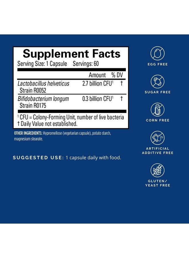 Brainmd Probrainbiotics 3 Billion Cfu 60 Capsules Promotes Gut Health Gluten Free 60 Servings - Image 3