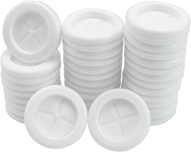 EASYEAH Store 1 Inch (25mm) Rubber Grommets for Wiring, 3/4" ID Double-Sided Rubber Plugs for Round Holes, Firewall Grommet Automotive, Wire Cable Protection for Metal Electric Box, 20 Pcs 20x25 mm, White - Image 1