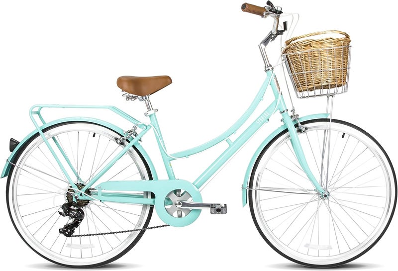Spartan Platinum 24-Inch City Bike | 24-Inch Wheel Size | Adjustbale Seat | With Basket And Carrier| Turquoise Color - Image 2