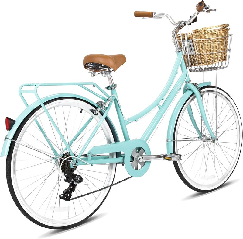 Spartan Platinum 24-Inch City Bike | 24-Inch Wheel Size | Adjustbale Seat | With Basket And Carrier| Turquoise Color - Image 4
