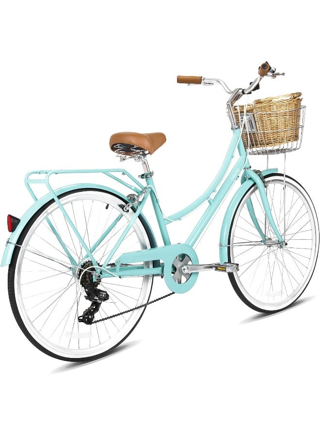 Spartan Platinum 24-Inch City Bike | 24-Inch Wheel Size | Adjustbale Seat | With Basket And Carrier| Turquoise Color - Image 4
