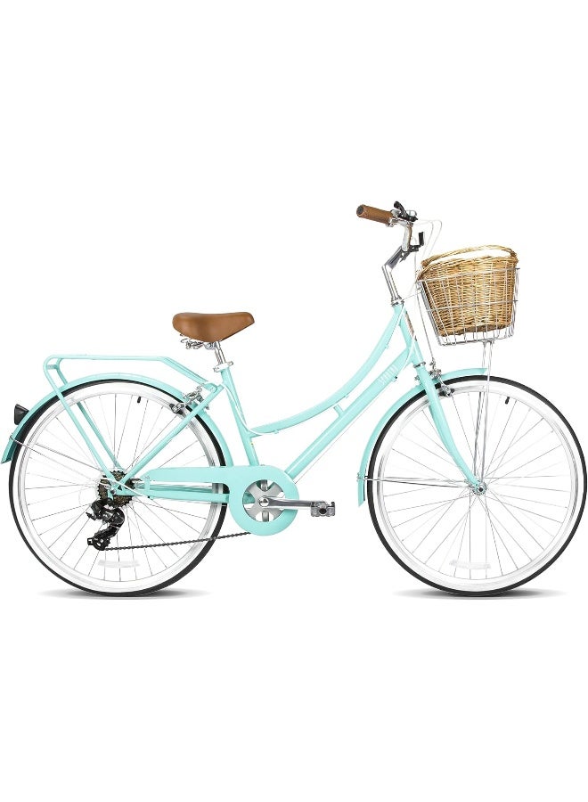Spartan Platinum 24-Inch City Bike | 24-Inch Wheel Size | Adjustbale Seat | With Basket And Carrier| Turquoise Color - Image 2