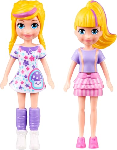 Polly Pocket دمية بولي بوكيت مع زي عصري إصدار 2018 يبلغ ارتفاعها حوالي 3.5 بوصة (1 دمية) - Image 1