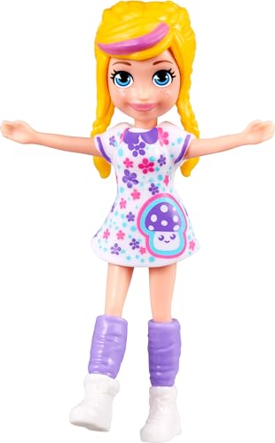 Polly Pocket دمية بولي بوكيت مع زي عصري إصدار 2018 يبلغ ارتفاعها حوالي 3.5 بوصة (1 دمية) - Image 4