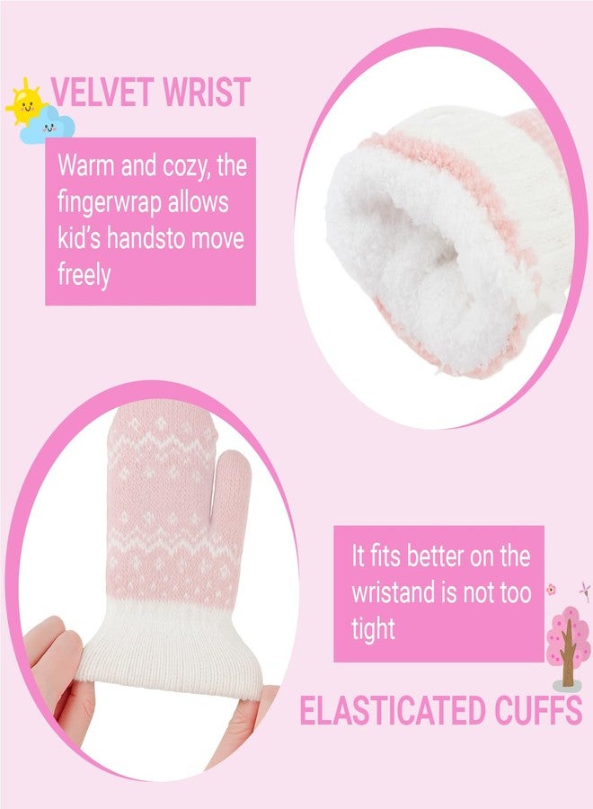 Mealah Kids Winter Mittens, Double Layer Warm Knit Gloves for Boys & Girls, Stretchable Thermal Gloves (3-5 Years) - Image 3