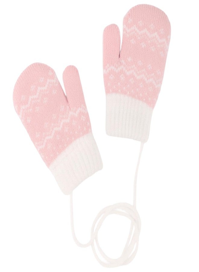 Mealah Kids Winter Mittens, Double Layer Warm Knit Gloves for Boys & Girls, Stretchable Thermal Gloves (3-5 Years) - Image 1