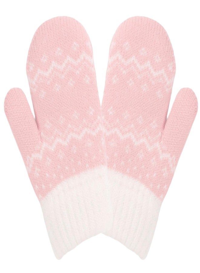 Mealah Kids Winter Mittens, Double Layer Warm Knit Gloves for Boys & Girls, Stretchable Thermal Gloves (3-5 Years) - Image 2
