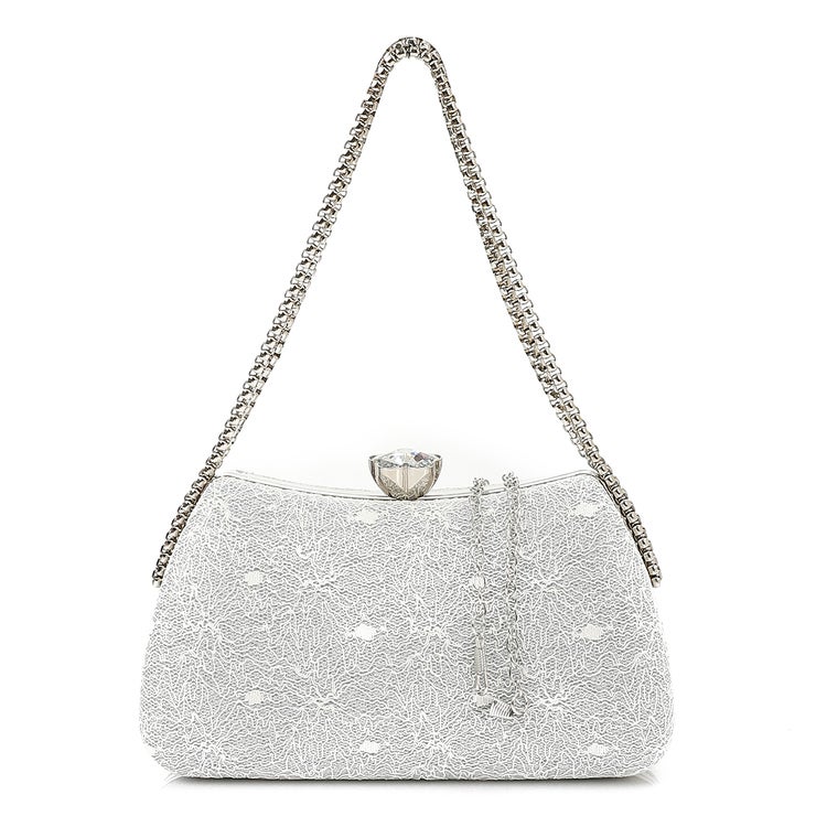 Mr.joe Mr Joe Elegant Silver Clutch Bag with Chain Strap -4157 - Image 1