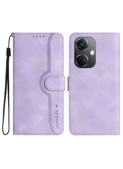 HuHa Case Cover For OPPO K11 Heart Pattern Skin Feel Leather Phone Case Purple 