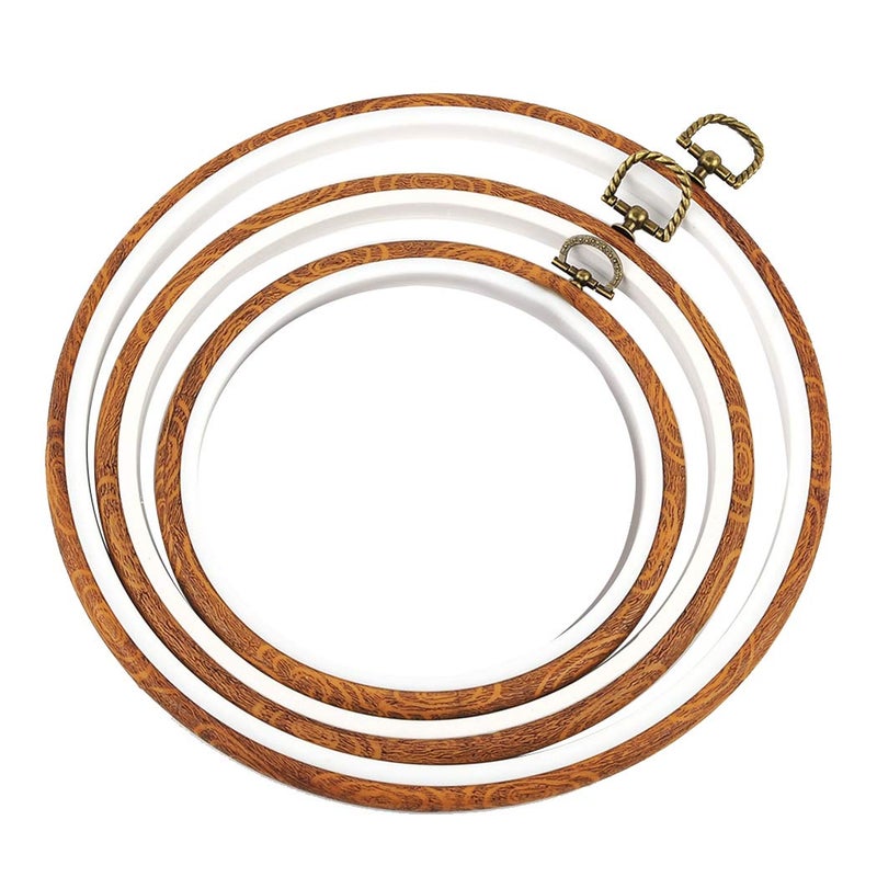Anjetan 3Piece Embroidery Hoop Set Round Sewing Hoops Frames