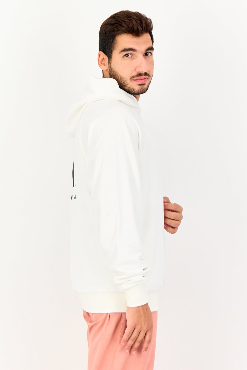 Adidas Men Sportswear Fit Long Sleeve Outdoor Hoodie, White - Image 3
