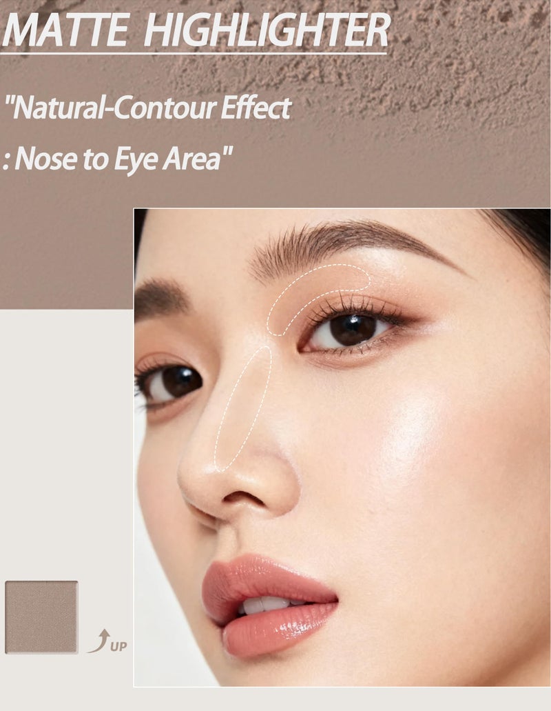 Okerker Cool Toned Contour Palette with Mirror, Taupe Grey Contour Powder for Fair Pale Light Cool Toned Skin,Neutralizes Redness, No Orange, Nose Contouring Bronzer Powder with Nose Contour Brush - Image 5