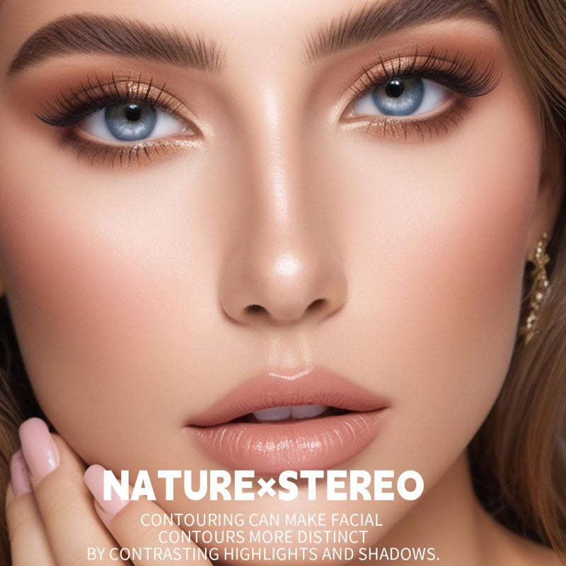 Okerker Cool Toned Contour Palette with Mirror, Taupe Grey Contour Powder for Fair Pale Light Cool Toned Skin,Neutralizes Redness, No Orange, Nose Contouring Bronzer Powder with Nose Contour Brush - Image 3