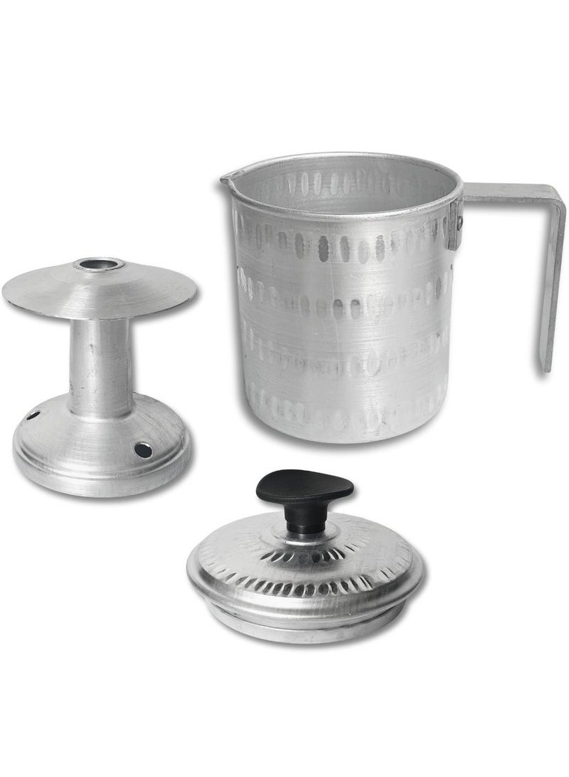 اي ار تي سي غلاية قهوة عربية سميكة من الألومنيوم السميك من ARTC وأباريق قهوة تندوري وشاي ونافورة كرك للتخييم ، فضي - Image 2