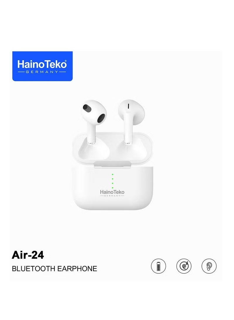 Haino Teko Haino Teko Air 24 True Wireless Bluetooth Earphones With Superior Sound Quality Super Clear Mic and Touch Controls Combatible With iPhones and iPads - Image 2