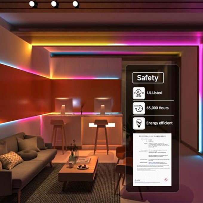 BTF-LIGHTING WS2811 IC=RGB+IC Addressable Color RGB LED Strip,16.4FT 60LED/m 10Pixels/m,IP30 White PCB,UL Listed,Flexible DC12V Chasing Effect for Indoor Home Decor,3M Tape(No Adapter or Controller) - Image 5