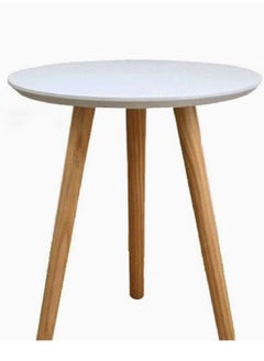 AGD Mini Round Coffee Table White/Brown  - Image 1