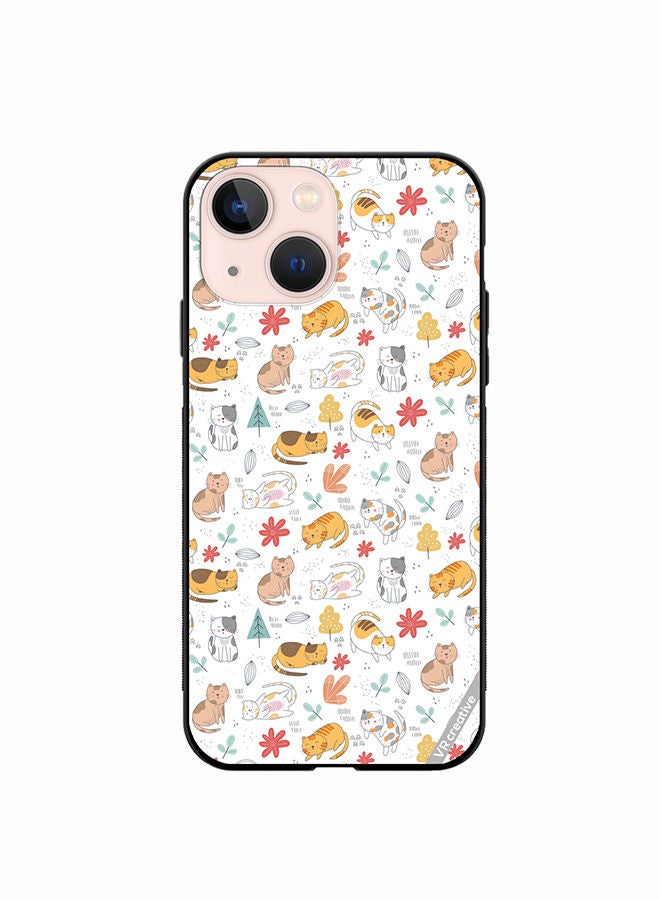 VR CREATIVE Protective Case Cover For Apple iPhone 14 Plus Chilling Cat Pattern Design Multicolour - Image 1