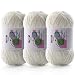DAERBOF 3 Skeins Soft Fluffy Velvet Yarn Chenille Chunky Yarn for Hand Knitting and Crocheting DIY Craft Amigurumi Crochet Yarn31968yds 335oz Cream White - Image 2