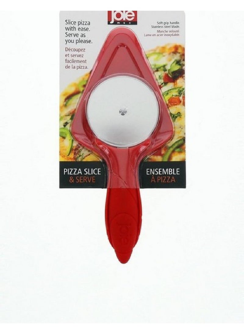 Joie Pizza Wheel – Red Stainless Steel Cutter, Ergonomic Handle for Easy Slicing, Perfect for Pizza & Flatbreads