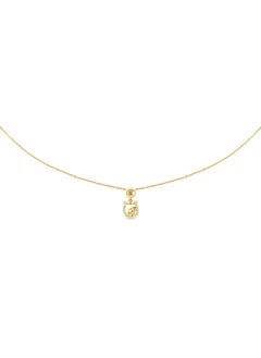 CERRUTI 1881 Camilla Gold-Plated Necklace, Horseshoe Pendant with CRR Logo and Crystal Accents, Modern Elegance with Filigree Detailing  - Image 1