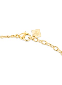 CERRUTI 1881 Camilla Gold-Plated Necklace, Horseshoe Pendant with CRR Logo and Crystal Accents, Modern Elegance with Filigree Detailing  - Image 3