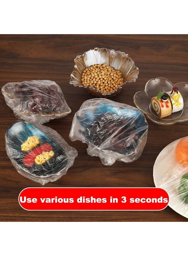 Oprtuisi 200PCS Fresh Keeping Bags,Reusable Elastic Food Storage Covers, Plastic Bowl Covers with Elastic Edging Stretch Plastic Wrap Bowl Covers - Image 5