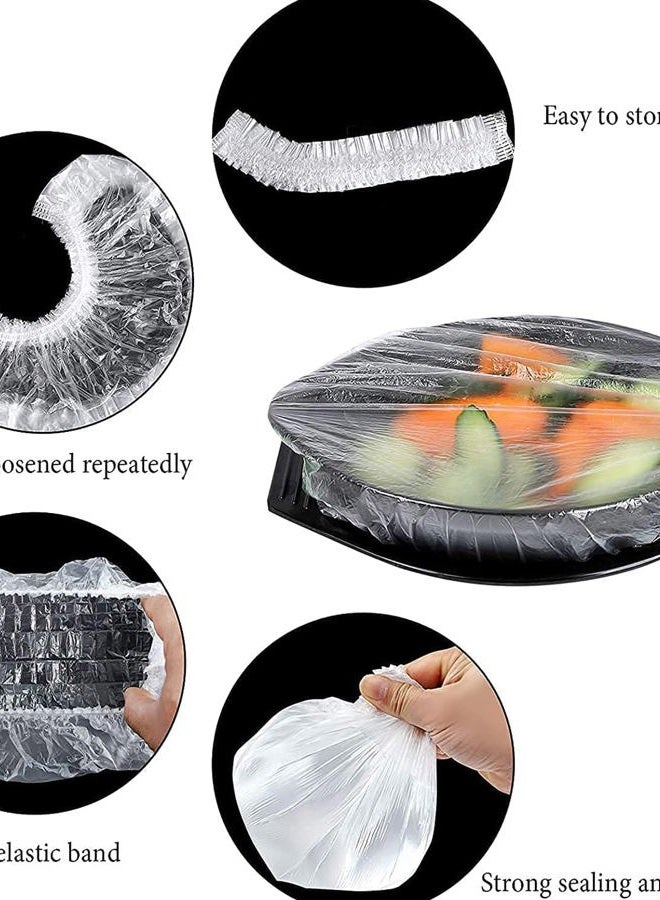 Oprtuisi 200PCS Fresh Keeping Bags,Reusable Elastic Food Storage Covers, Plastic Bowl Covers with Elastic Edging Stretch Plastic Wrap Bowl Covers - Image 3
