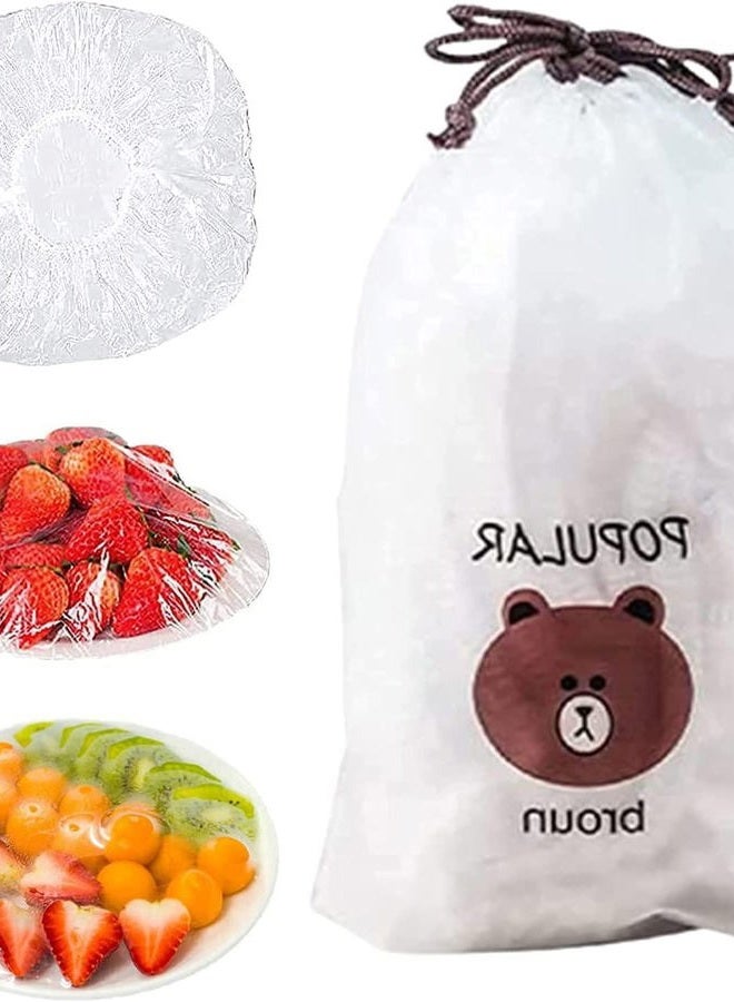 Oprtuisi 200PCS Fresh Keeping Bags,Reusable Elastic Food Storage Covers, Plastic Bowl Covers with Elastic Edging Stretch Plastic Wrap Bowl Covers - Image 1
