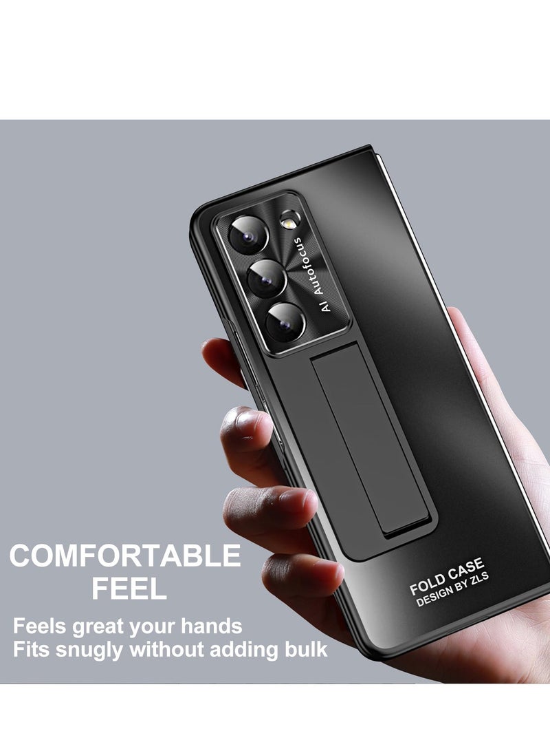 SYOSI Case for Samsung Galaxy Z Fold 5 with S Pen Pen Holder and Screen Protector Hinge Coverage Protection Luxury Phone Cover Stand Adjustable Shockproof Cover All Inclusive Case Black - Image 4